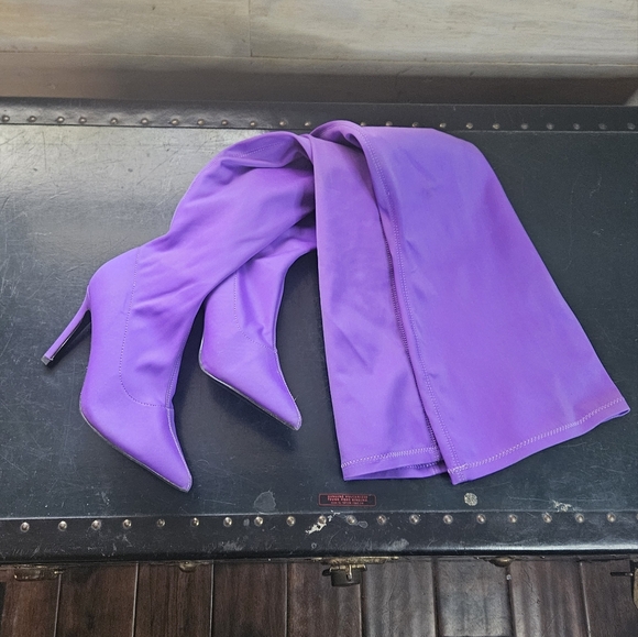 purple thigh boots over the knee boots - Picture 4 of 16
